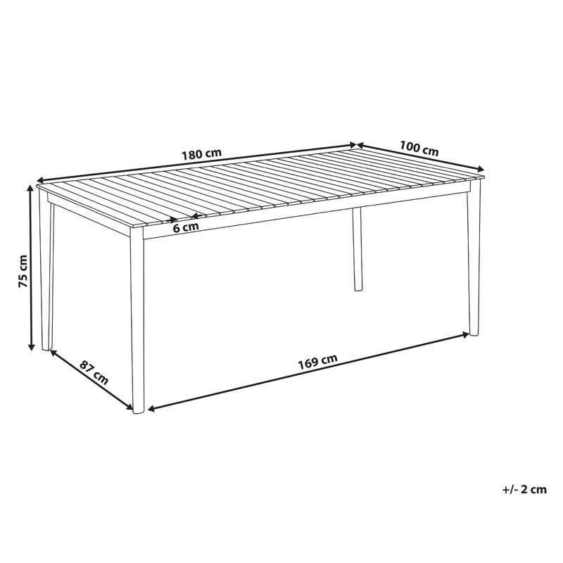 Spisebord udendørs Jaco 100x180 cm akacietræ - Brun - Havemøbler - Havebord - Spisebord & havebord