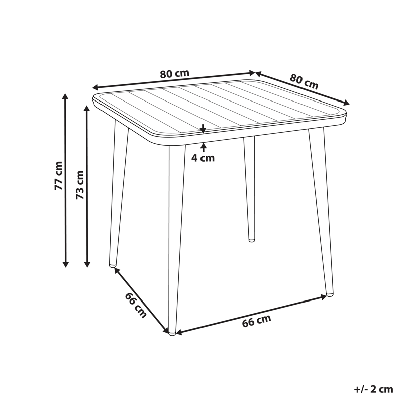 Spisebord udendørs Naturno 80 cm Aluminium - Beige - Havemøbler - Havebord - Spisebord & havebord