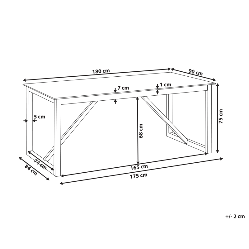 Spisebord udendørs Notteri 90x180 cm Beton - Grå/Brun - Havemøbler - Havebord - Spisebord & havebord