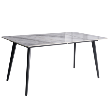 Spisebord udendørs Rodallo 160 cm Sten - Grå/Sort - Havemøbler - Havebord - Spisebord & havebord