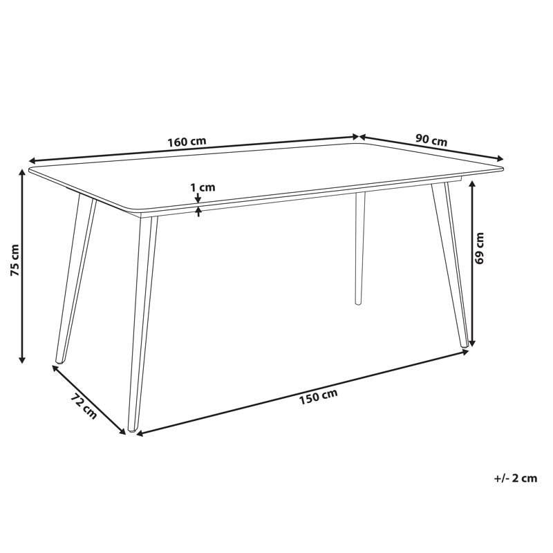 Spisebord udendørs Rodallo 90x160 cm Sten - Sort - Havemøbler - Havebord - Spisebord & havebord