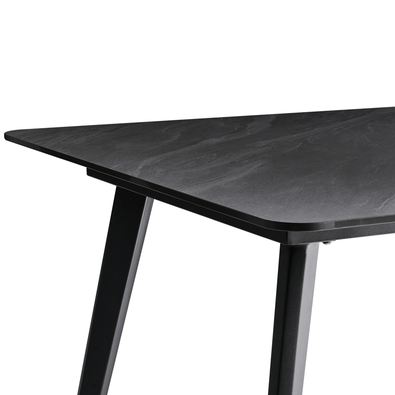 Spisebord udendørs Rodallo 90x160 cm Sten - Sort - Havemøbler - Havebord - Spisebord & havebord