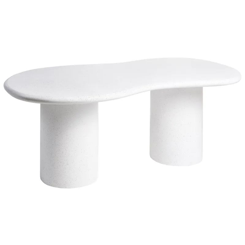 Spisebord udendørs Sirmione 200 cm terrazzoeffekt, Hvid