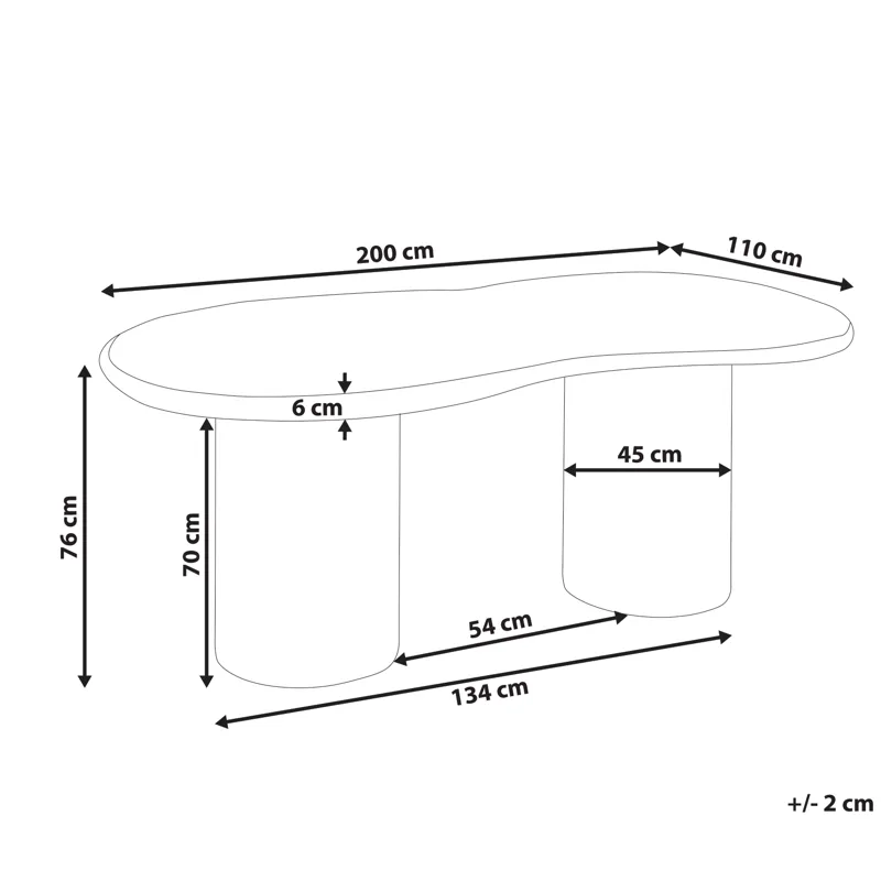 Spisebord udendørs Sirmione 200 cm terrazzoeffekt - Hvid - Havemøbler - Havebord - Spisebord & havebord
