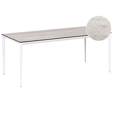 Spisebord udendørs Sovareto 90x180 cm imitation af træ - Grå/Hvid - Havemøbler - Havebord - Spisebord & havebord