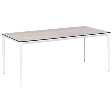 Spisebord udendørs Sovareto 90x180 cm imitation af træ - Grå/Hvid - Havemøbler - Havebord - Spisebord & havebord