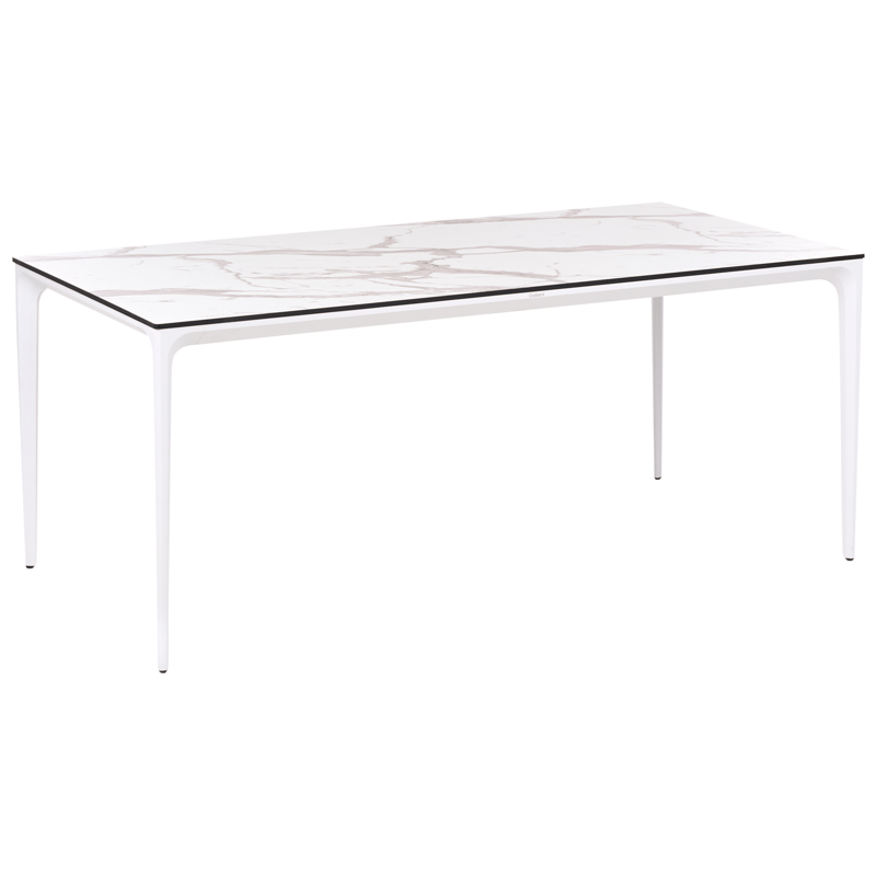 Spisebord udendørs Sovareto 90x180 cm marmoreffekt - Hvid - Havemøbler - Havebord - Spisebord & havebord