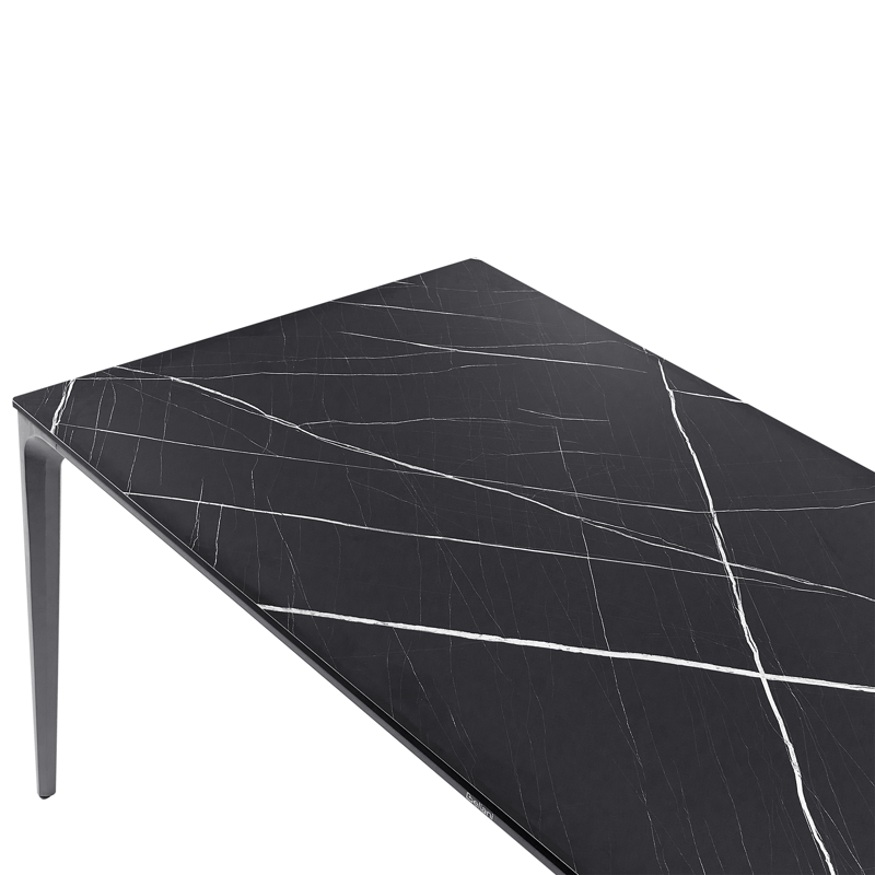 Spisebord udendørs Sovareto 90x180 cm marmoreffekt - Sort/Grå - Havemøbler - Havebord - Spisebord & havebord