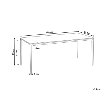 Spisebord udendørs Sovareto 90x180 cm marmoreffekt - Sort/Hvid - Havemøbler - Havebord - Spisebord & havebord