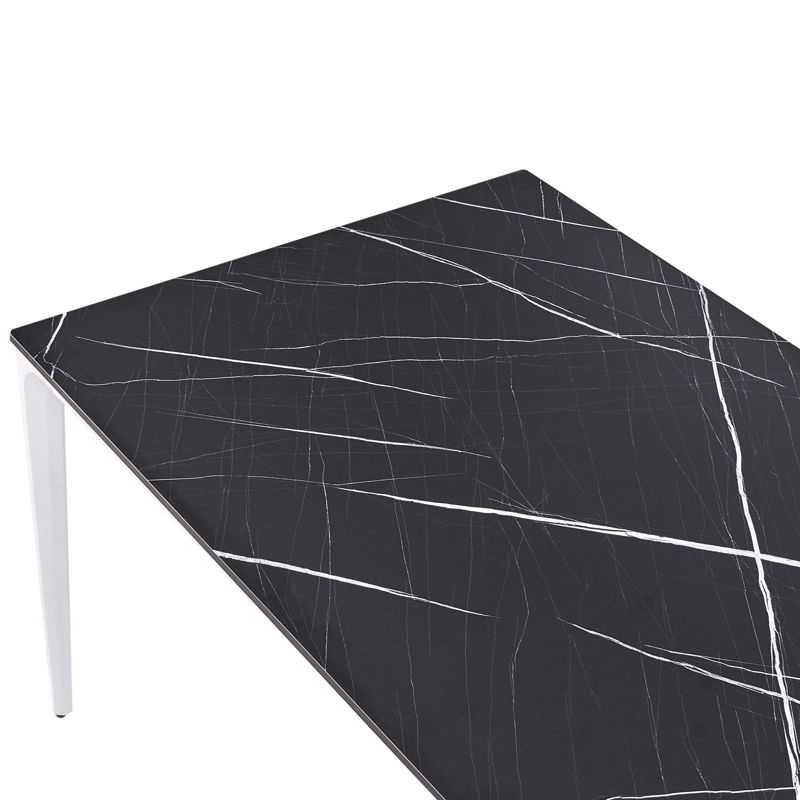Spisebord udendørs Sovareto 90x180 cm marmoreffekt - Sort/Hvid - Havemøbler - Havebord - Spisebord & havebord