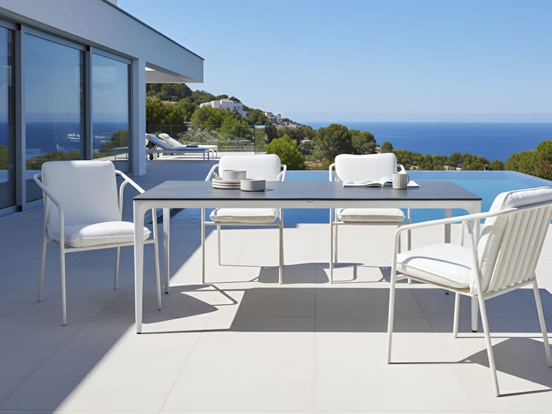 Spisebord udendørs Sovareto 90x180 cm steneffekt - Grå - Havemøbler - Havebord - Spisebord & havebord