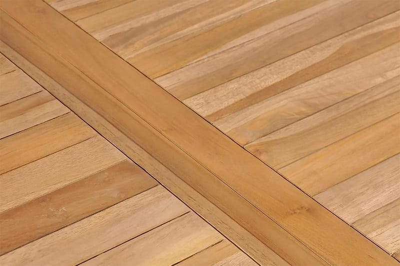 Udendørs Spisebord 150 X 90 X 77 Cm Massivt Teaktræ - Brun - Havemøbler - Havebord - Spisebord & havebord