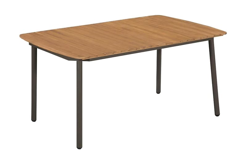 Udendørs Spisebord Akacie Og Stål 150 X 90 X 72 Cm - Brun - Havemøbler - Havebord - Spisebord & havebord