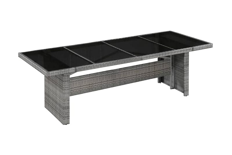 Udendørs Spisebord I Polyrattan Og Glas 240 X 90 X 74 Cm - Grå - Spisebord & havebord