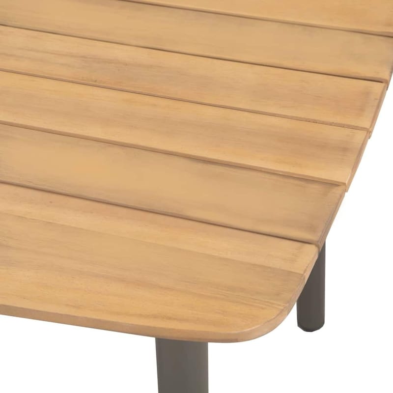 Udendørs Spisebord Massivt Akacietræ Og Stål 80 X 80 X 72 Cm - Brun - Spisebord & havebord