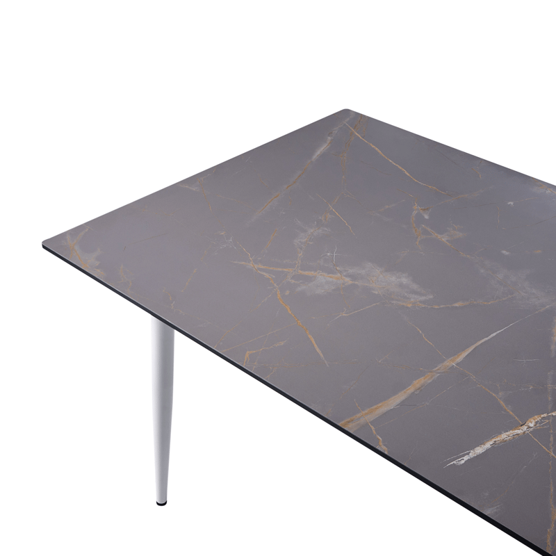 Spisebord udendørs Tolentino 90x180 cm marmoreffekt - Hvid/Grå - Havemøbler - Havebord - Spisebord & havebord