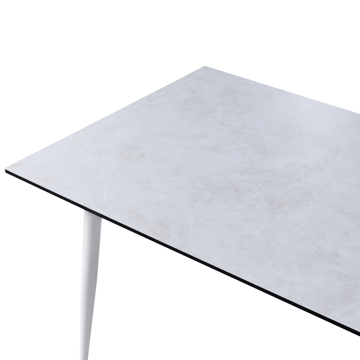 Spisebord udendørs Tolentino 90x180 cm steneffekt - Grå/Hvid - Havemøbler - Havebord - Spisebord & havebord
