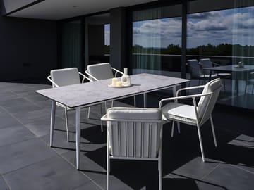 Spisebord udendørs Tolentino 90x180 cm steneffekt - Grå/Hvid - Havemøbler - Havebord - Spisebord & havebord