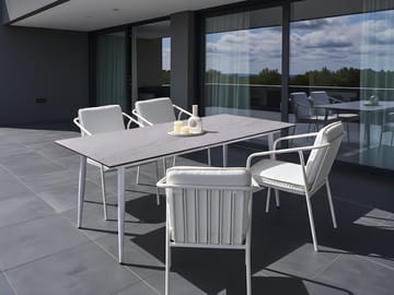Spisebord udendørs Tolentino 90x180 cm steneffekt - Hvid/Beige - Havemøbler - Havebord - Spisebord & havebord