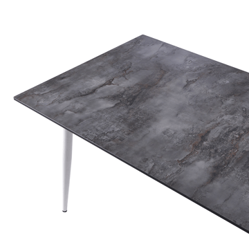 Spisebord udendørs Tolentino 90x180 cm steneffekt - Hvid/Grå - Havemøbler - Havebord - Spisebord & havebord