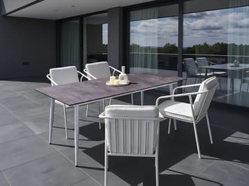 Spisebord udendørs Tolentino 90x180 cm steneffekt - Hvid/Grå - Havemøbler - Havebord - Spisebord & havebord