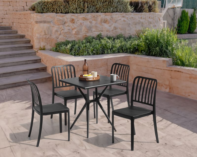 Spisebord udendørs Piave 70x70 cm - Sort - Havemøbler - Havebord - Spisebord & havebord