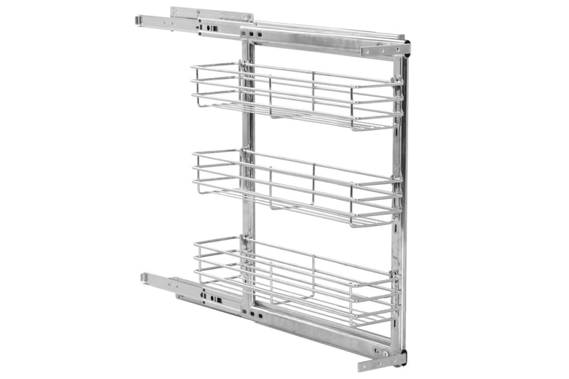 udtrækkelig trådnetskurv til køkken 3 niveauer 47x15x56 cm - Sølv - Havemøbler - Havebord - Spisebord & havebord