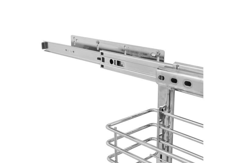 udtrækkelig trådnetskurv til køkken 3 niveauer 47x35x56 cm s - Sølv - Spisebord & havebord