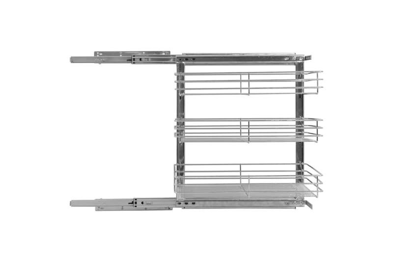 udtrækkelig trådnetskurv til køkken 3 niveauer 47x35x56 cm s - Sølv - Havemøbler - Havebord - Spisebord & havebord