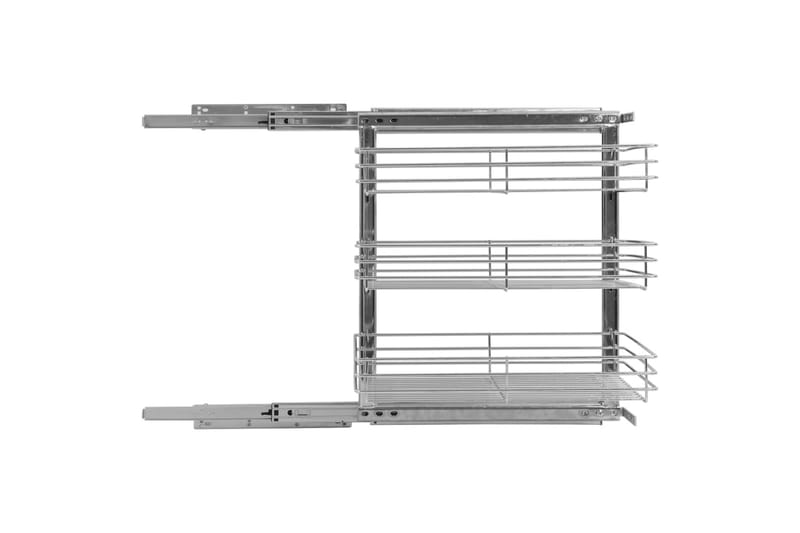 udtrækkelig trådnetskurv til køkken 3 niveauer 47x35x56 cm s - Sølv - Spisebord & havebord