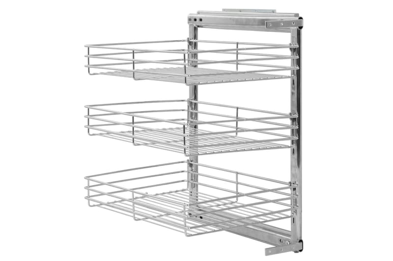udtrækkelig trådnetskurv til køkken 3 niveauer 47x35x56 cm s - Sølv - Havemøbler - Havebord - Spisebord & havebord