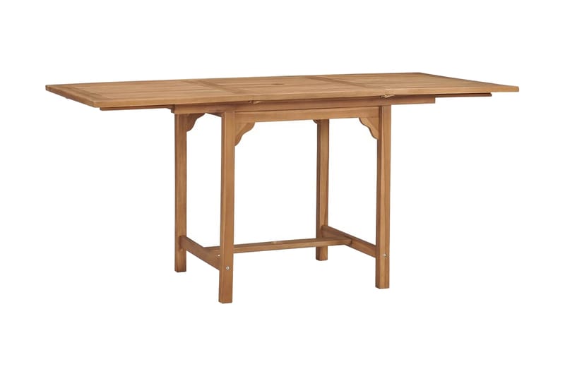 Udvideligt Havebord (110-160) x 80 x 75 cm Massivt Teaktræ - Brun - Havemøbler - Havebord - Spisebord & havebord