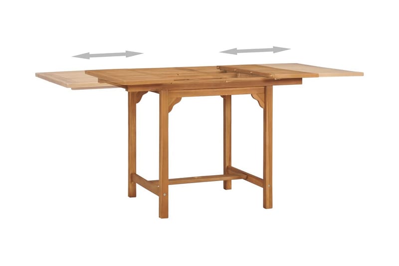 Udvideligt Havebord (110-160) x 80 x 75 cm Massivt Teaktræ - Brun - Havemøbler - Havebord - Spisebord & havebord