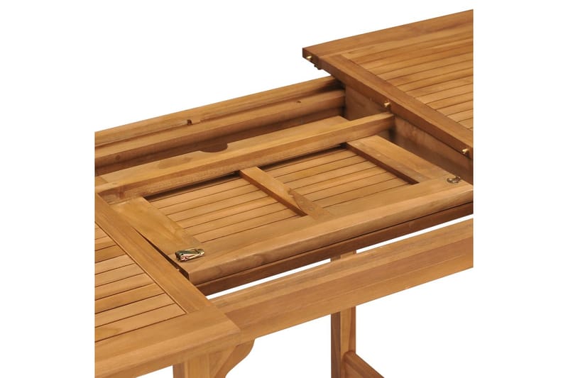 Udvideligt Havebord (110-160) x 80 x 75 cm Massivt Teaktræ - Brun - Havemøbler - Havebord - Spisebord & havebord