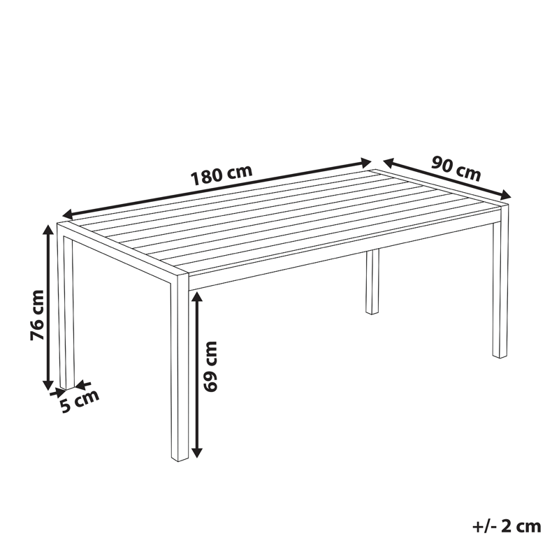 Spisebord Vernio 180 cm - Brun - Havemøbler - Havebord - Spisebord & havebord