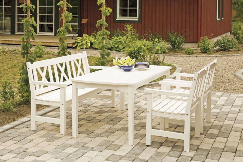 Visby Bord 85x150 cm - Hvidlakeret fyrretræ - Spisebord & havebord