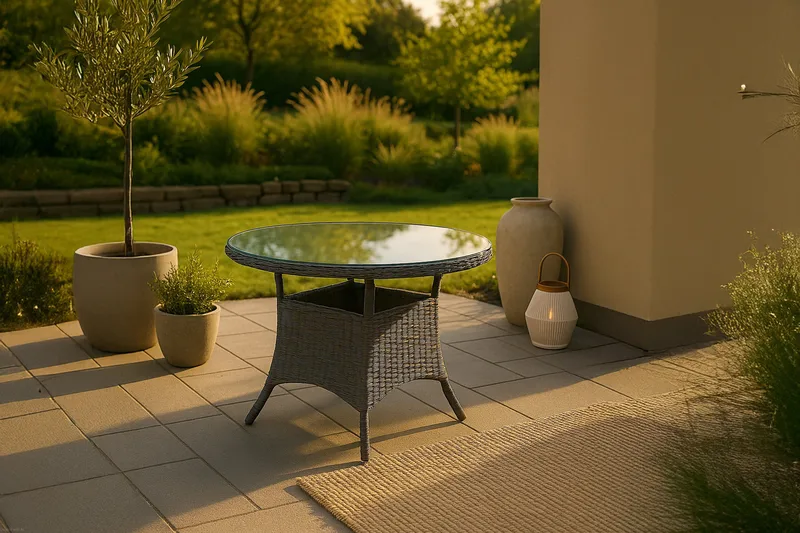 Volta Spisebord Ø90 cm - Beige/Grå - Havemøbler - Havebord - Spisebord & havebord