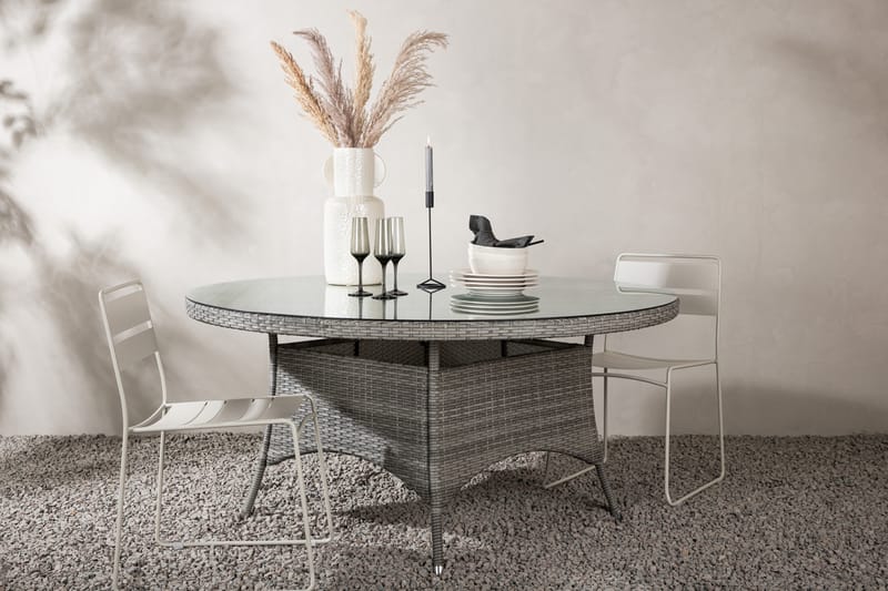 Volta Spisebord 150 Rund Grå - Venture Home - Havemøbler - Havebord - Spisebord & havebord