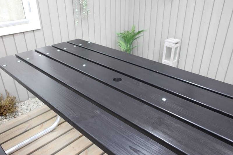 Stabil Picnic Sæt Metal Ryglæn inkluderet - Sort - Havemøbler - Havebord - Picnicbord