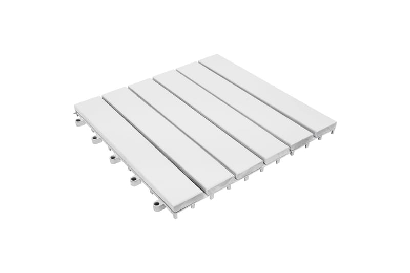 terrassefliser 10 stk. 30x30 cm massivt akacietræ hvid - Hvid - Spisebord & havebord