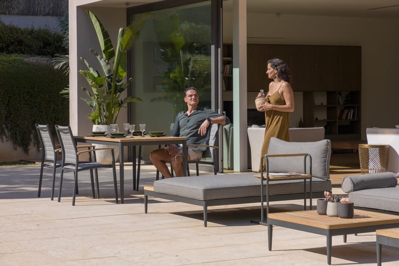 TOPAZ Bord 144 cm - Træ/Grå - Havemøbler - Havebord - Spisebord & havebord