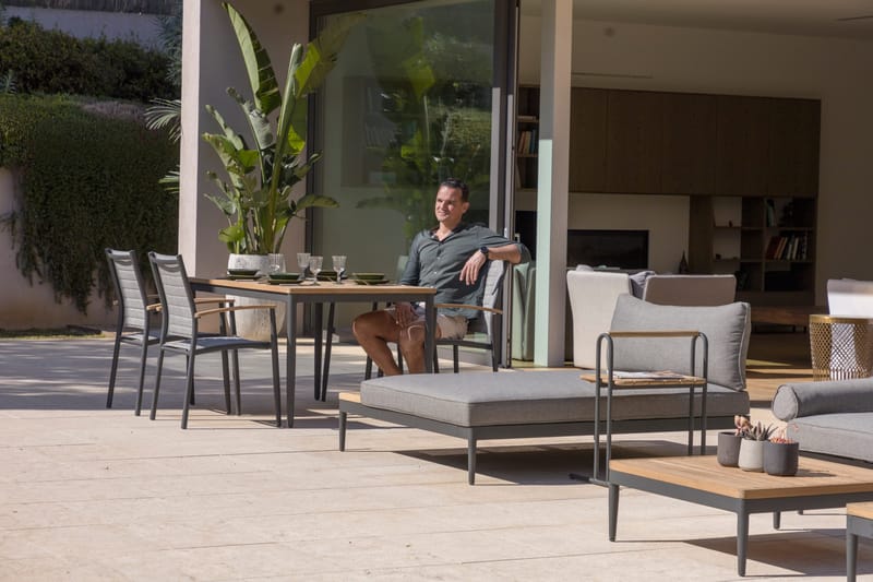 TOPAZ Bord 144 cm - Træ/Grå - Havemøbler - Havebord - Spisebord & havebord