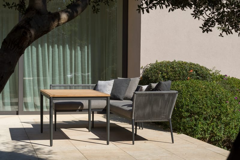 TOPAZ Bord 144 cm - Træ/Grå - Havemøbler - Havebord - Spisebord & havebord