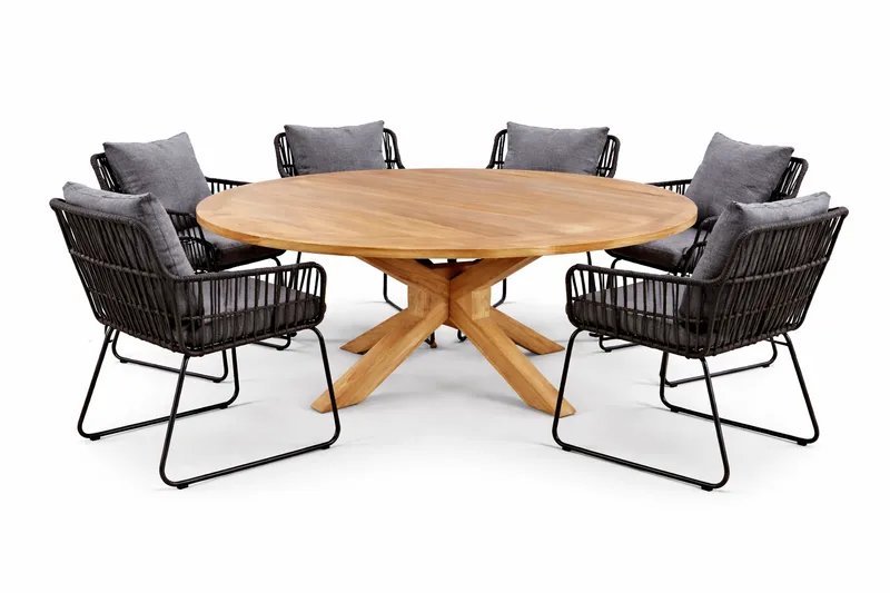 Toscana Udendørsbord Ø180 cm - Naturligt Farvet - Havemøbler - Havebord - Spisebord & havebord