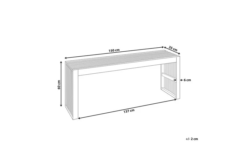 Trädgårdsbord Beliani Bellano 150x35x60 cm Light wood - Havemøbler - Havebord - Spisebord & havebord