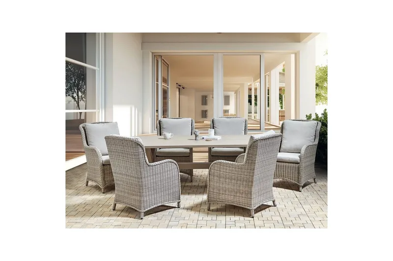 Trädgårdsbord Beliani Cascais Beige - Havemøbler - Havebord - Spisebord & havebord