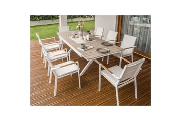 Trädgårdsbord Beliani Fanes Ljus trä/grå Light wood||White - Havemøbler - Havebord - Spisebord & havebord