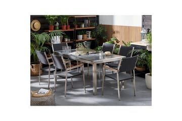 Trädgårdsbord Beliani Grosseto Grå/Silver, 90x180x74 cm Grey||Silver - Havemøbler - Havebord - Spisebord & havebord