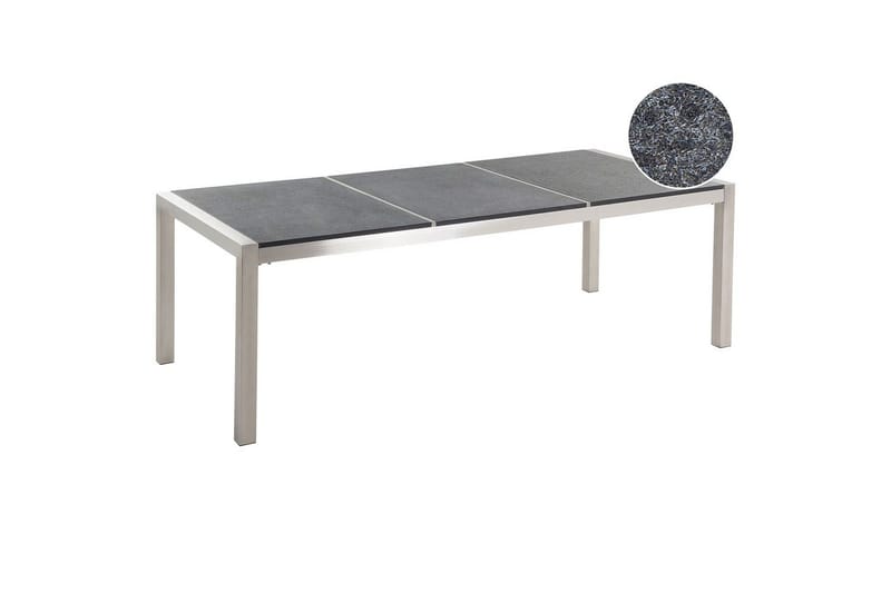 Trädgårdsbord Beliani Grosseto Grå/Svart/Silver, 100x220x74 cm Grey||Black||Silver, undefined