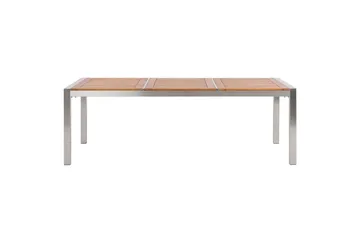 Trädgårdsbord Beliani Grosseto Grå/Svart/Silver, 100x220x74 cm Light wood||Silver - Havemøbler - Havebord - Spisebord & havebord